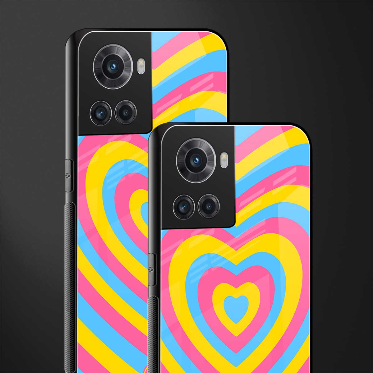 y2k pink blue hearts aesthetic back phone cover | glass case for oneplus 10r 5g