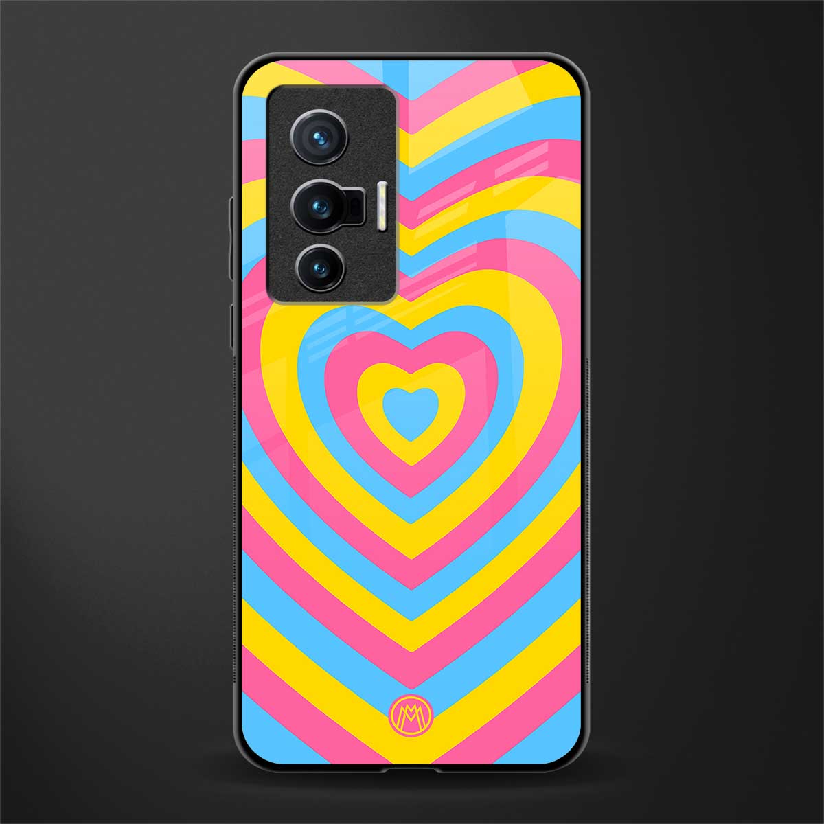 y2k pink blue hearts aesthetic glass case for vivo x70 image