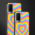 y2k pink blue hearts aesthetic glass case for vivo x60 image-2