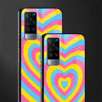 y2k pink blue hearts aesthetic glass case for vivo x60 image-2
