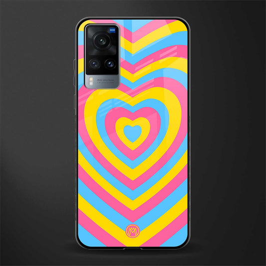 y2k pink blue hearts aesthetic glass case for vivo x60 image