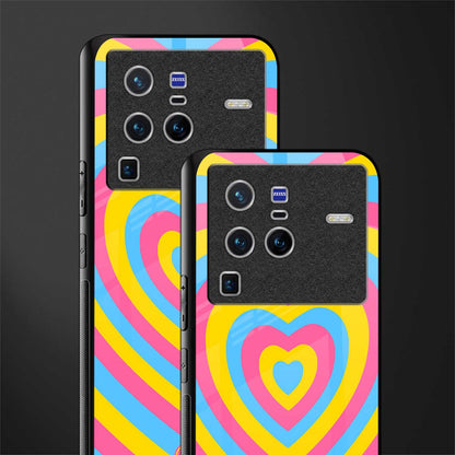 y2k pink blue hearts aesthetic glass case for vivo x80 pro 5g image-2