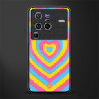 y2k pink blue hearts aesthetic glass case for vivo x80 pro 5g image