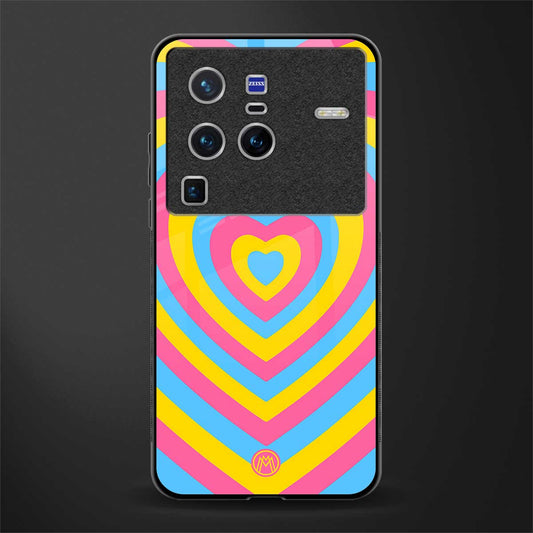 y2k pink blue hearts aesthetic glass case for vivo x80 pro 5g image
