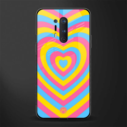 y2k pink blue hearts aesthetic glass case for oneplus 8 pro image