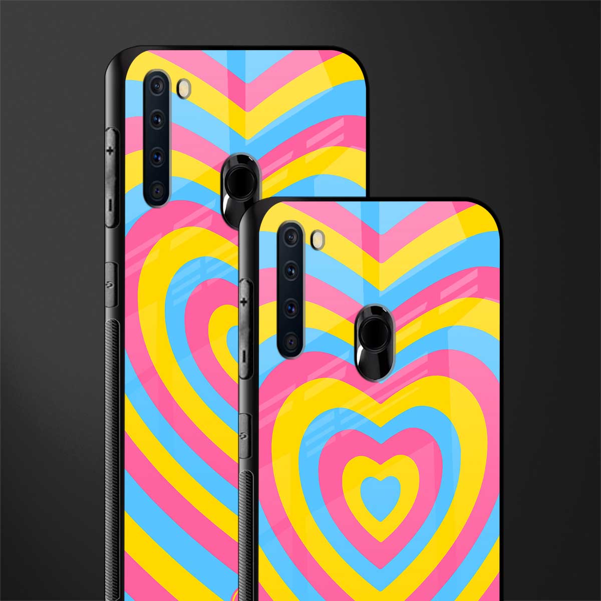 y2k pink blue hearts aesthetic glass case for samsung a21 image-2