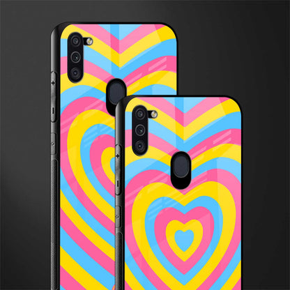 y2k pink blue hearts aesthetic glass case for samsung galaxy m11 image-2