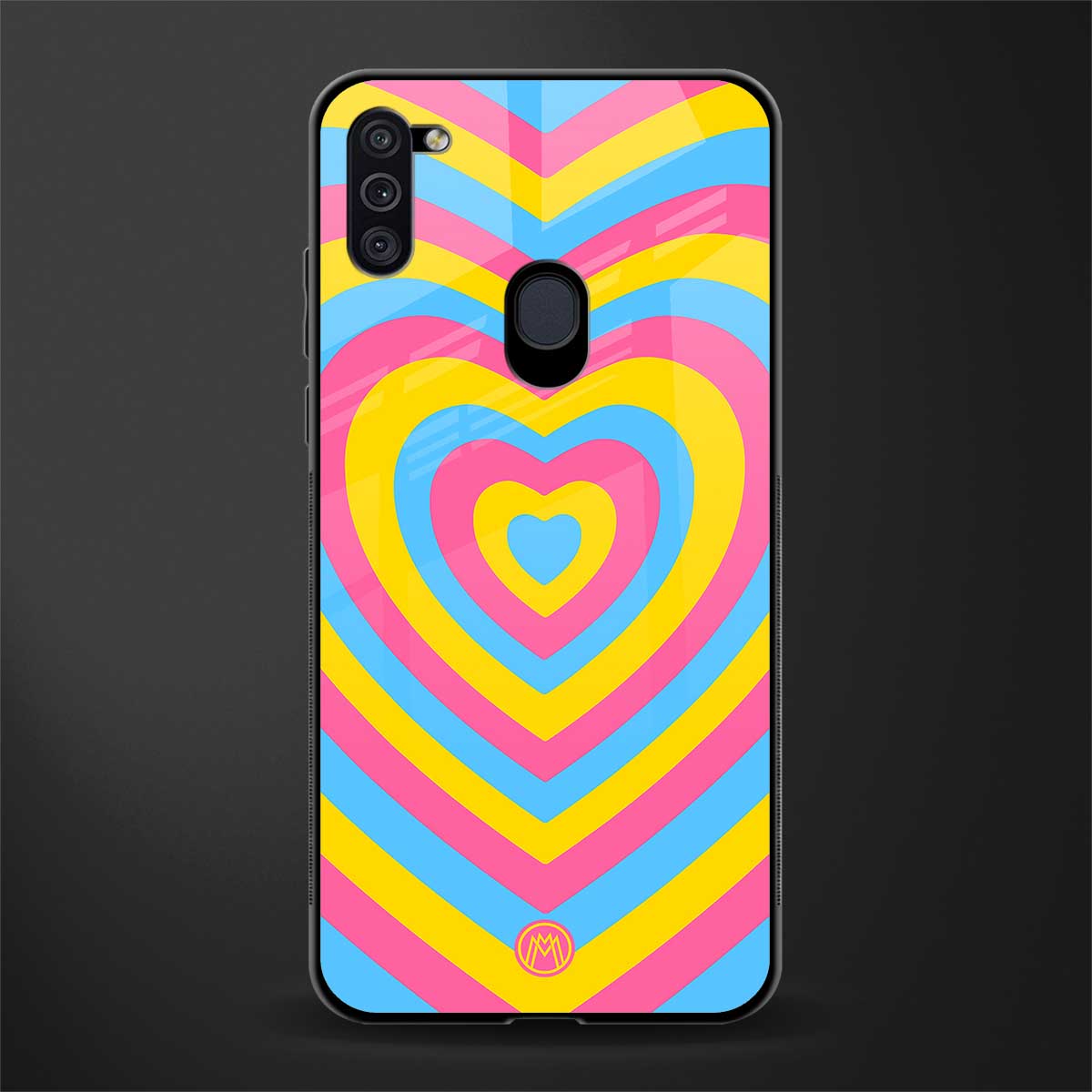 y2k pink blue hearts aesthetic glass case for samsung galaxy m11 image