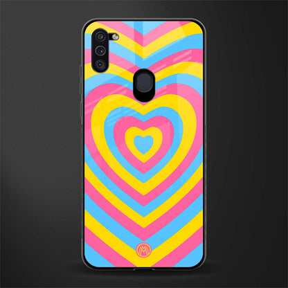 y2k pink blue hearts aesthetic glass case for samsung galaxy m11 image