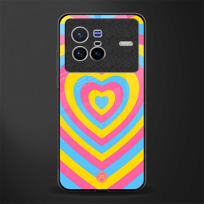 y2k pink blue hearts aesthetic glass case for vivo x80 image