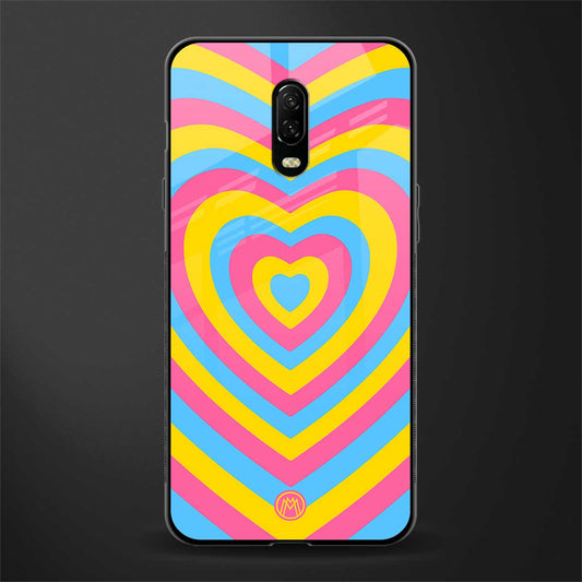 y2k pink blue hearts aesthetic glass case for oneplus 6t image