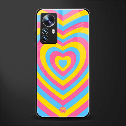 y2k pink blue hearts aesthetic back phone cover | glass case for xiaomi 12 pro