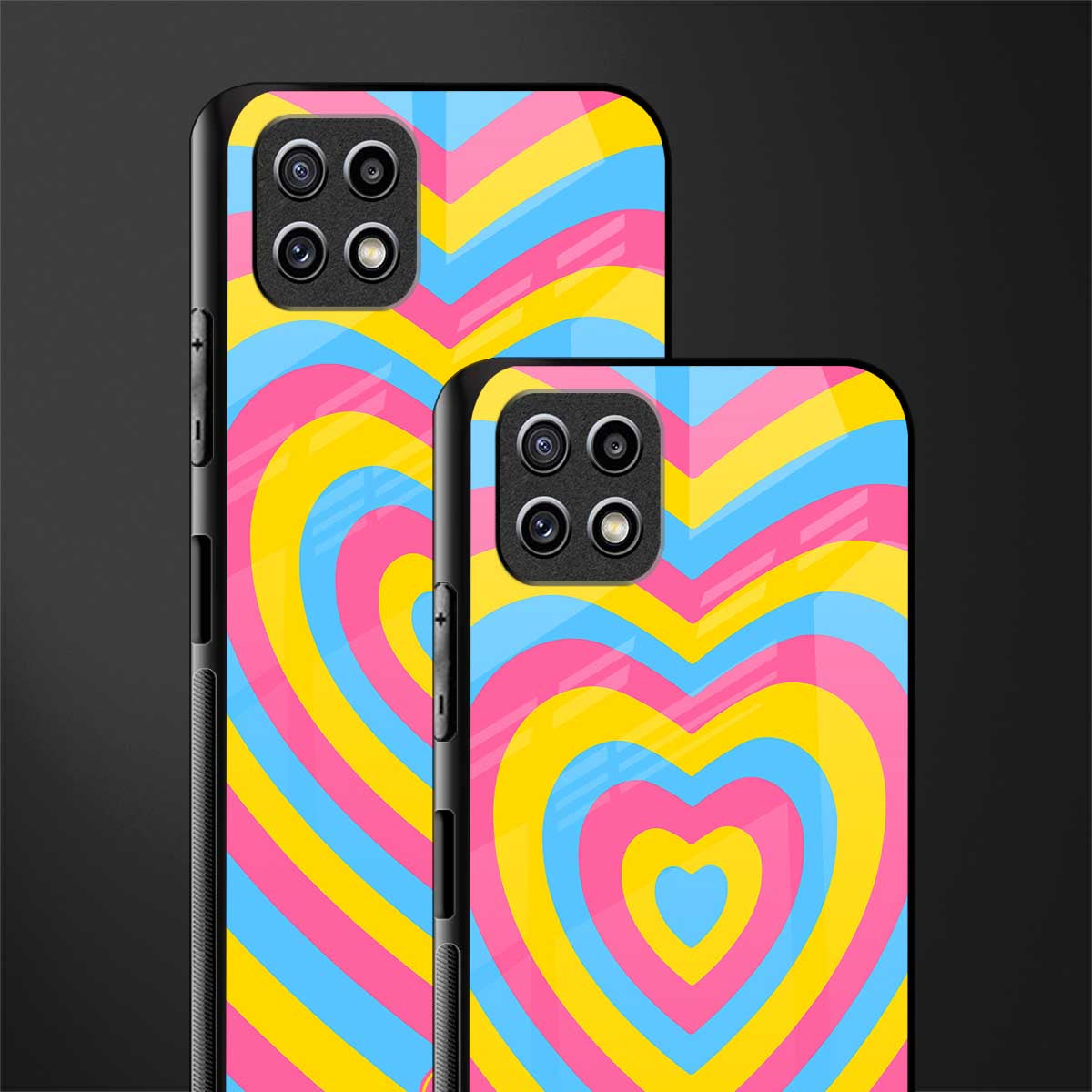 y2k pink blue hearts aesthetic back phone cover | glass case for samsung galaxy f42