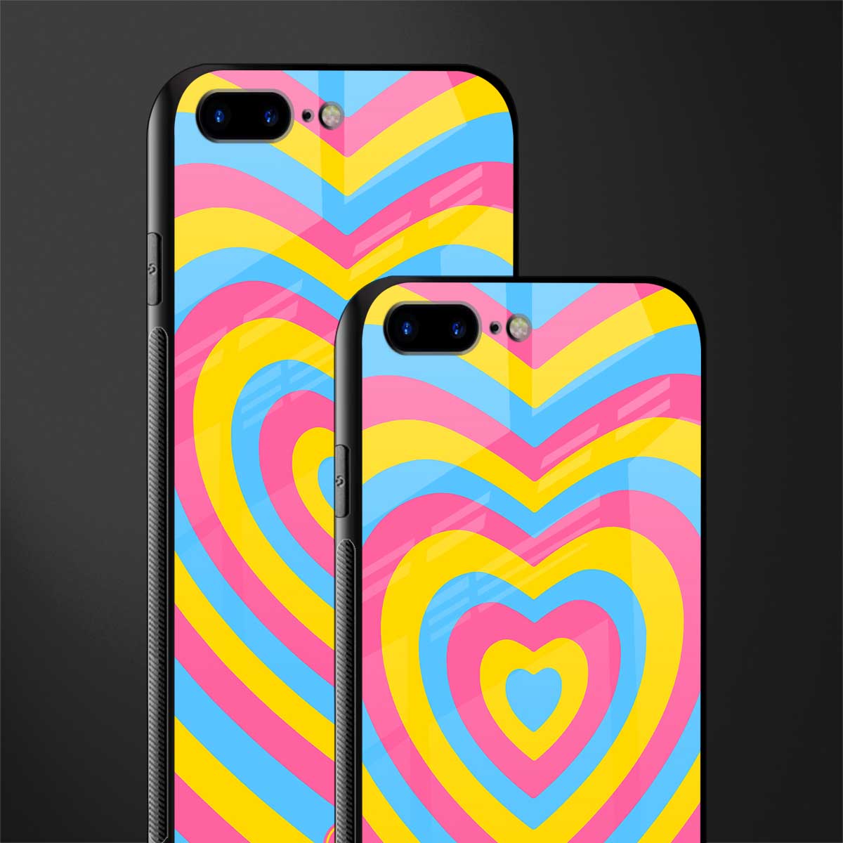 y2k pink blue hearts aesthetic glass case for iphone 7 plus image-2