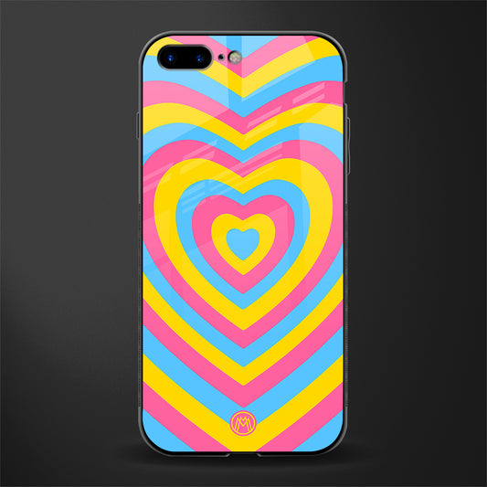 y2k pink blue hearts aesthetic glass case for iphone 8 plus image