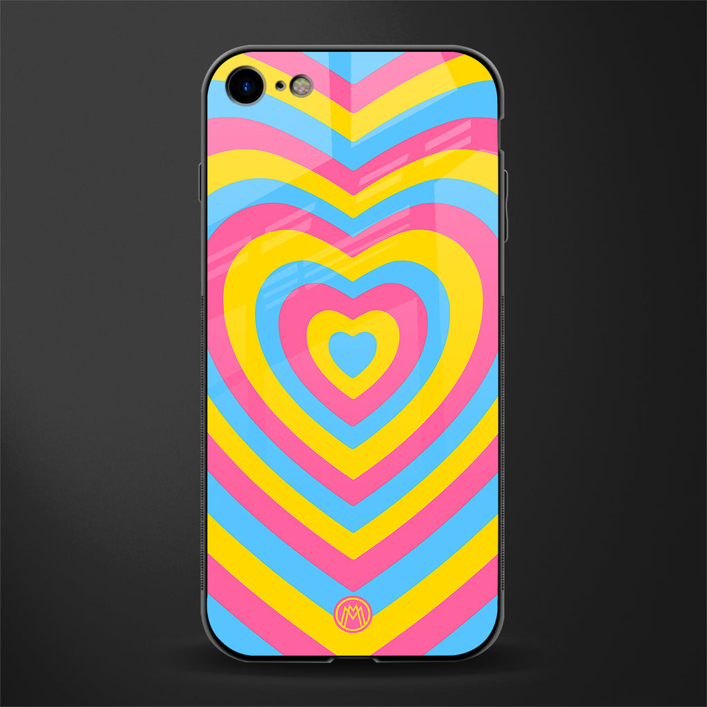 y2k pink blue hearts aesthetic glass case for iphone 8 image