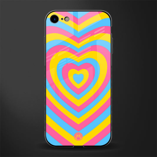 y2k pink blue hearts aesthetic glass case for iphone 8 image