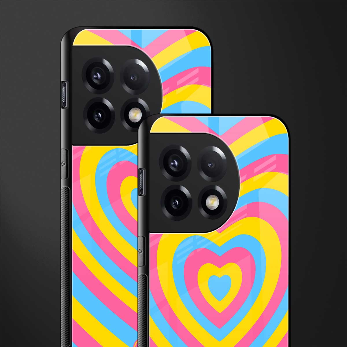 y2k pink blue hearts aesthetic back phone cover | glass case for oneplus 11r