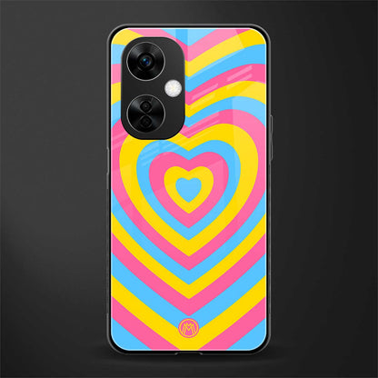 y2k pink blue hearts aesthetic back phone cover | glass case for oneplus nord ce 3 lite
