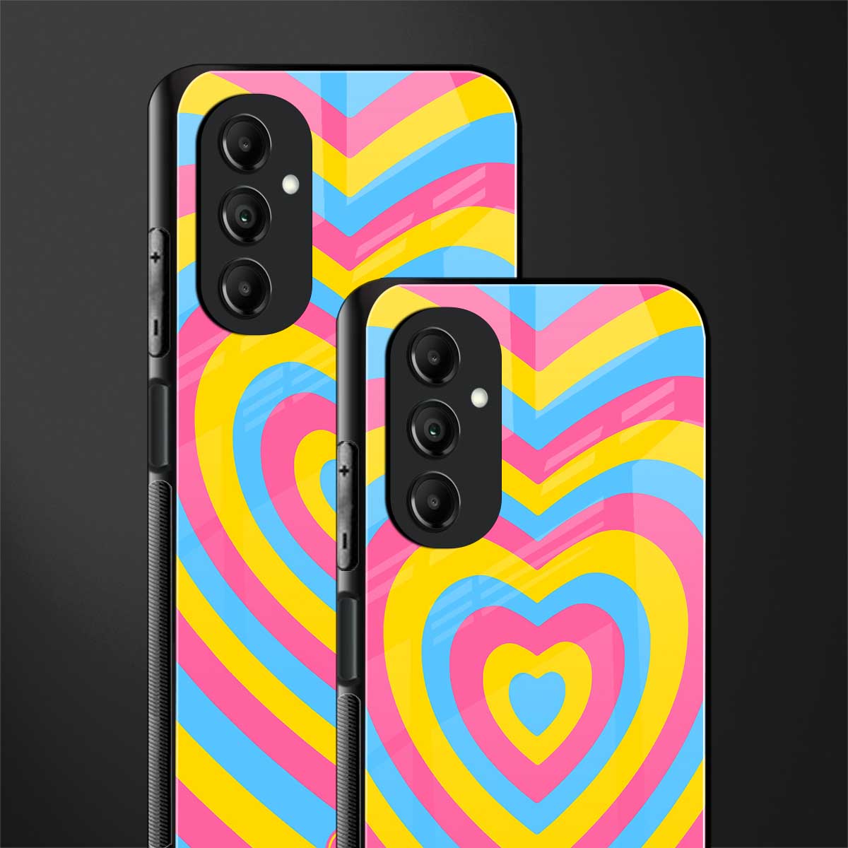 y2k pink blue hearts aesthetic back phone cover | glass case for samsung galaxy a14 5g