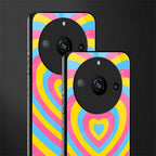 y2k pink blue hearts aesthetic back phone cover | glass case for realme 11 pro 5g
