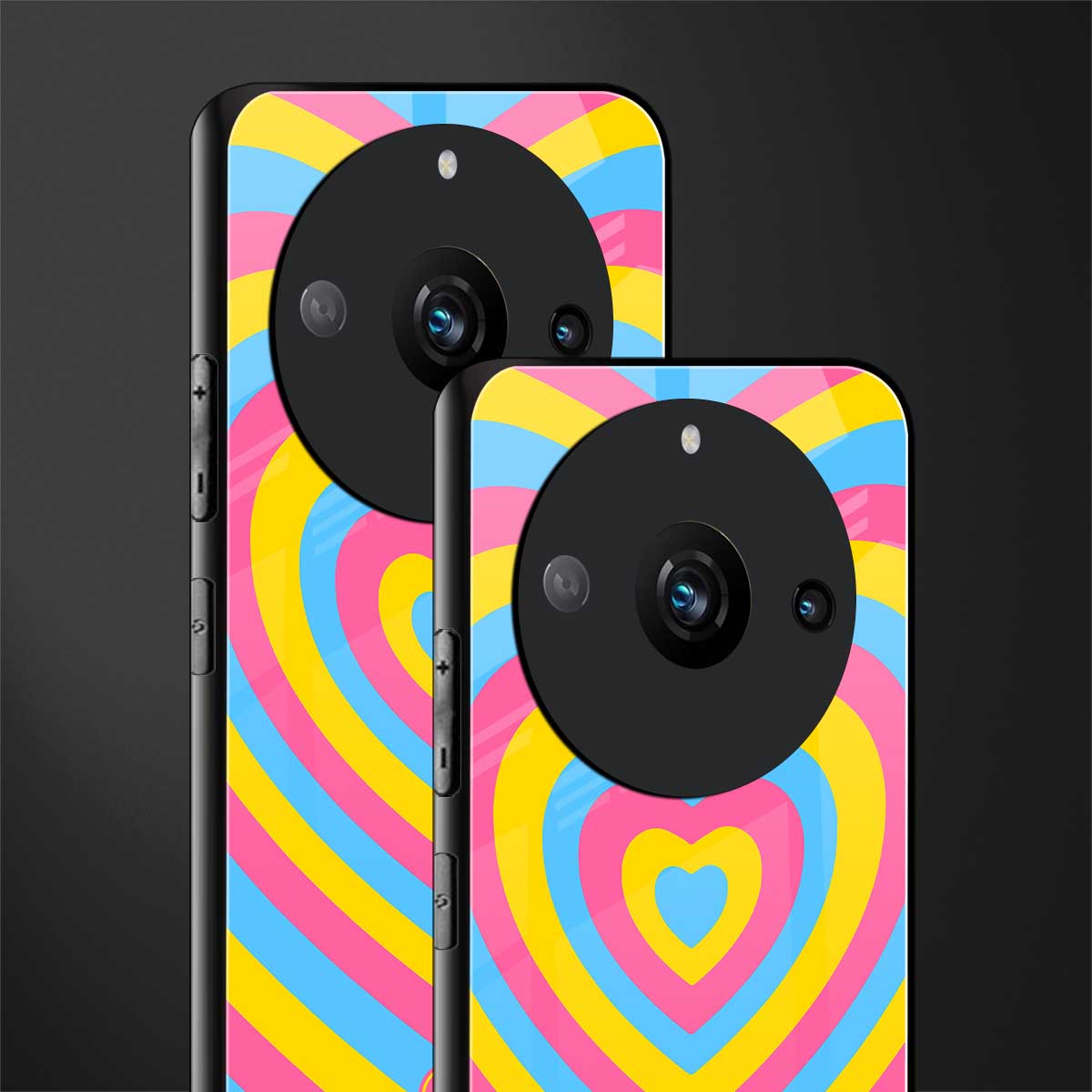 y2k pink blue hearts aesthetic back phone cover | glass case for realme 11 pro 5g