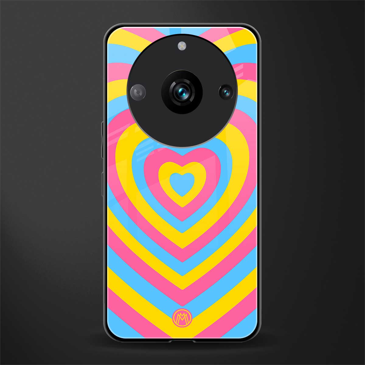 y2k pink blue hearts aesthetic back phone cover | glass case for realme 11 pro 5g