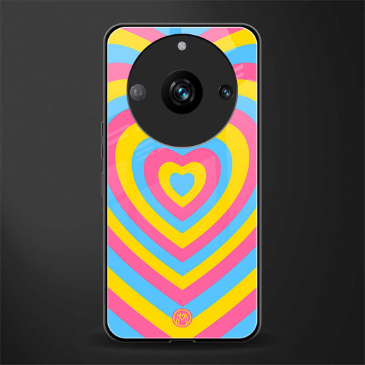 y2k pink blue hearts aesthetic back phone cover | glass case for realme 11 pro 5g