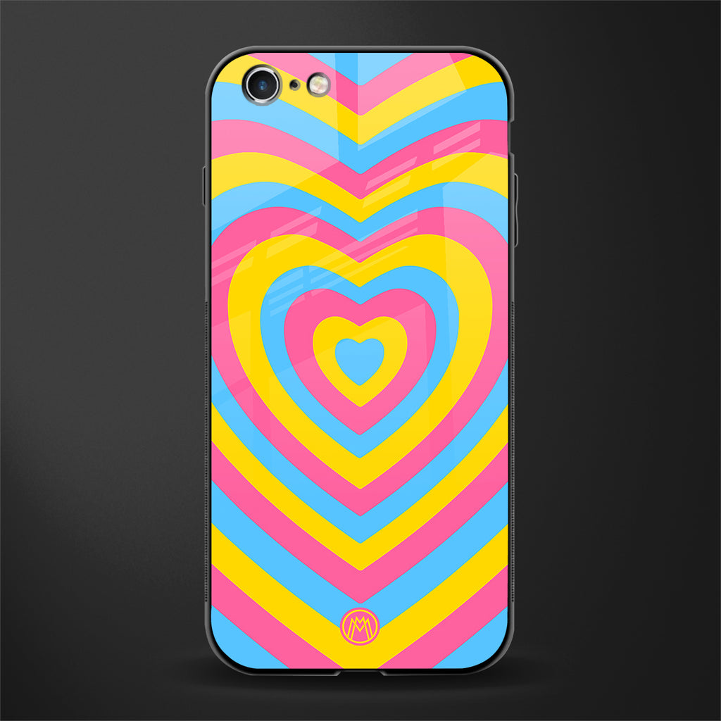 y2k pink blue hearts aesthetic glass case for iphone 6 plus image