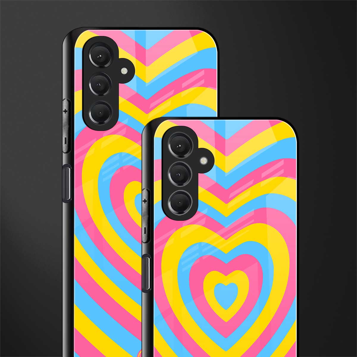 y2k pink blue hearts aesthetic back phone cover | glass case for samsun galaxy a24 4g