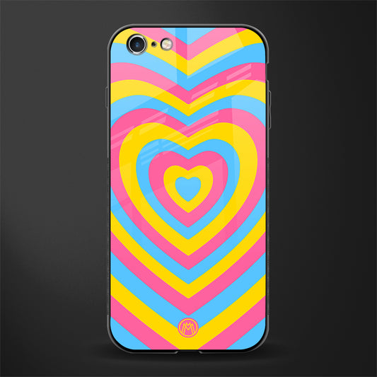 y2k pink blue hearts aesthetic glass case for iphone 6 image