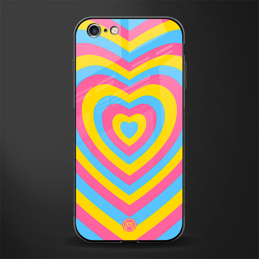 y2k pink blue hearts aesthetic glass case for iphone 6s plus image