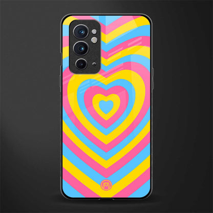 y2k pink blue hearts aesthetic glass case for oneplus 9rt image