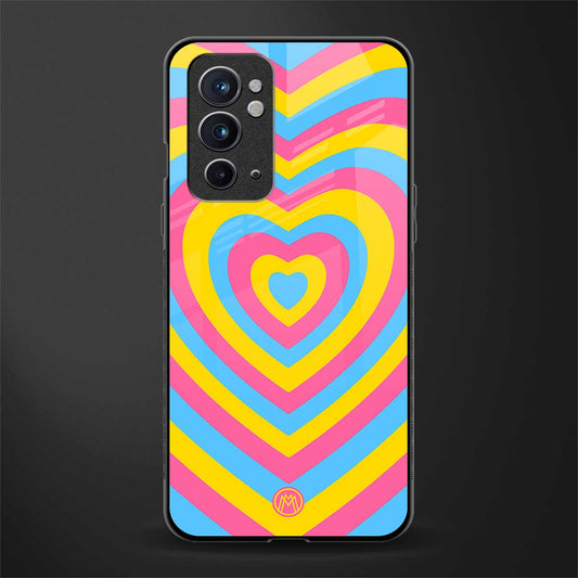 y2k pink blue hearts aesthetic glass case for oneplus 9rt image