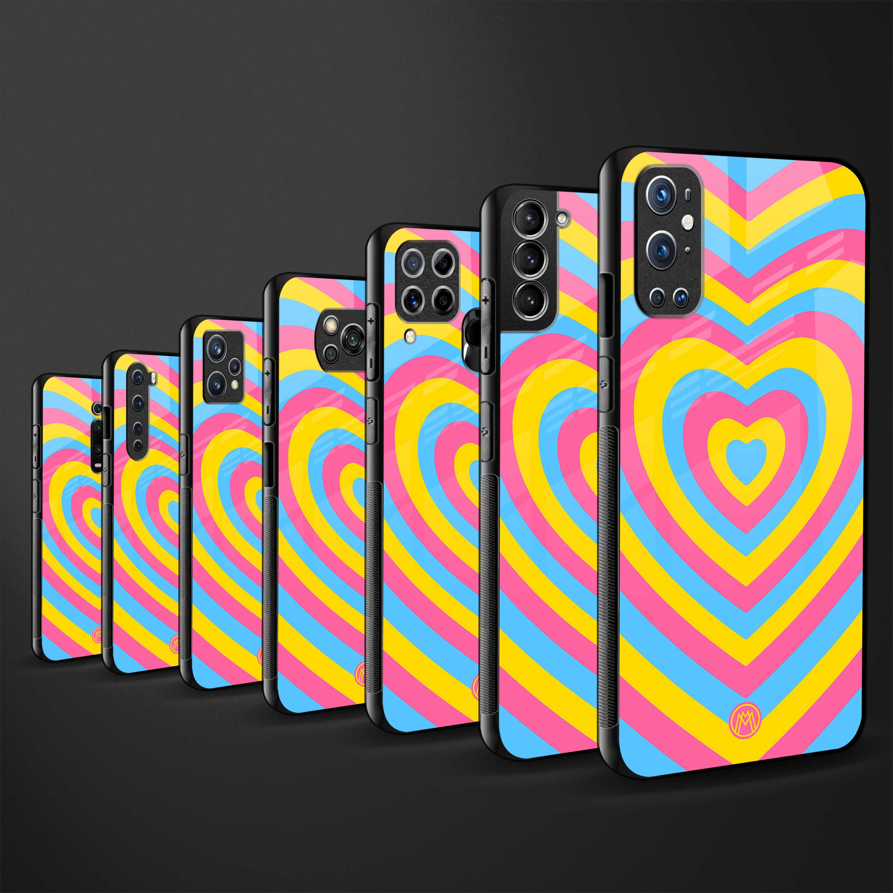 y2k pink blue hearts aesthetic glass case for vivo y20 image-3