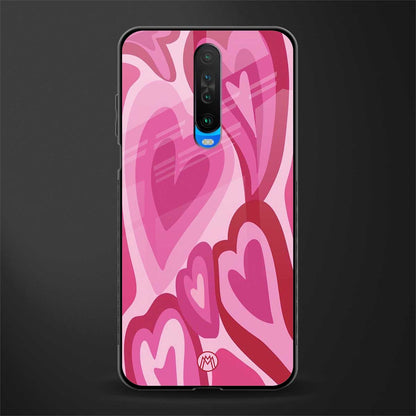y2k pink hearts glass case for poco x2 image