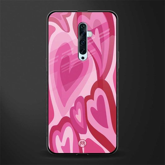 y2k pink hearts glass case for oppo reno 2f image