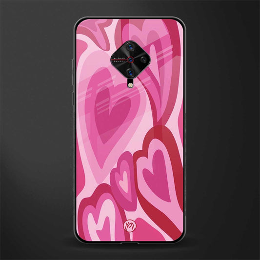 y2k pink hearts glass case for vivo s1 pro image