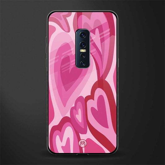 y2k pink hearts glass case for vivo v17 pro image