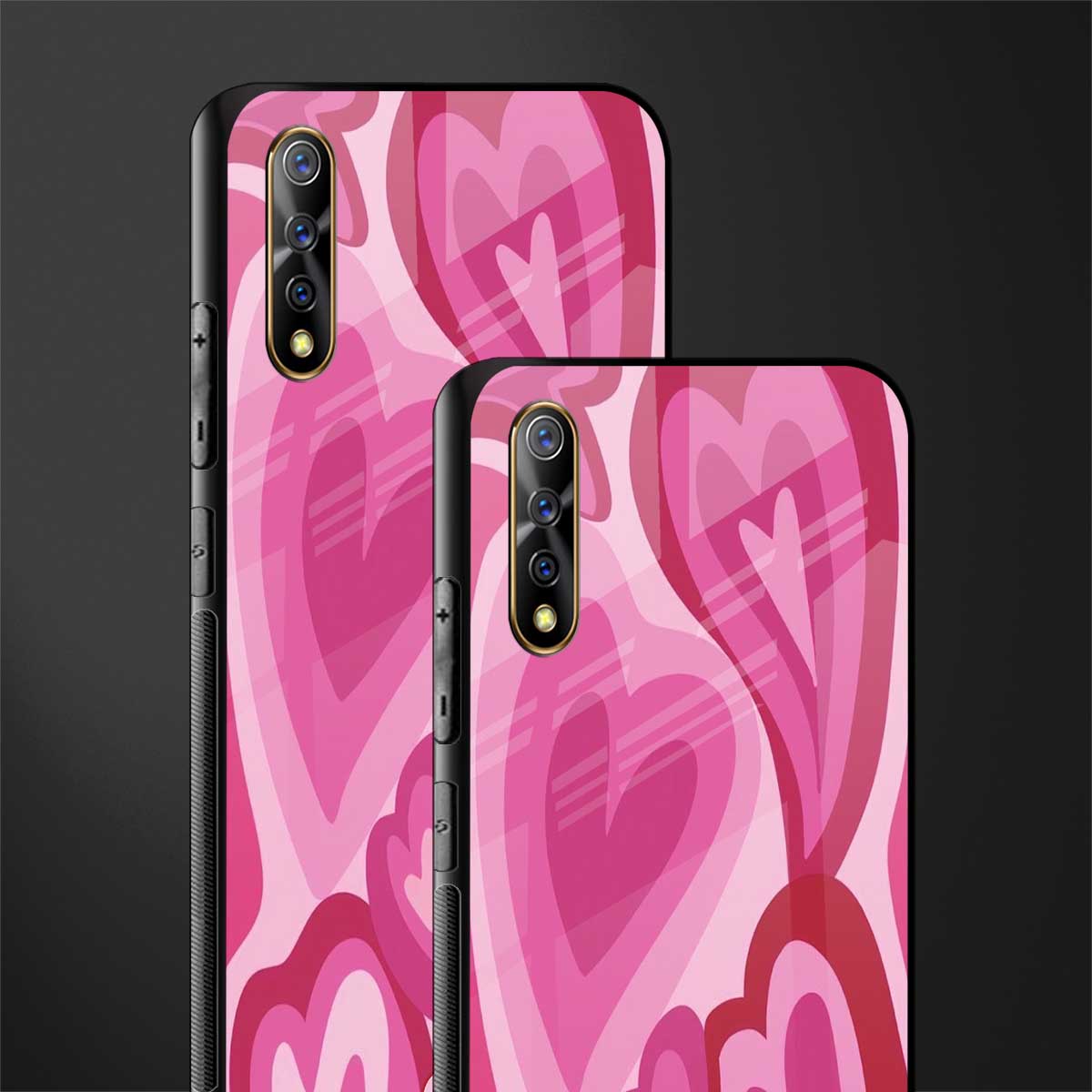 y2k pink hearts glass case for vivo s1 image-2