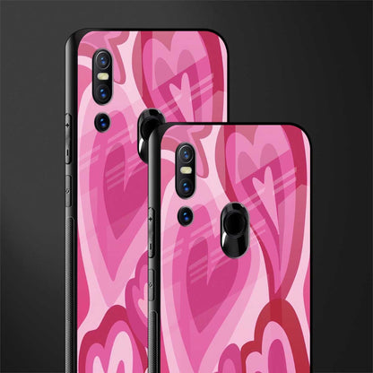 y2k pink hearts glass case for vivo v15 image-2