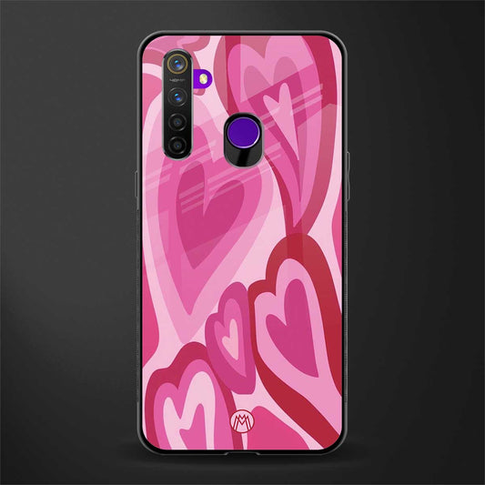 y2k pink hearts glass case for realme 5s image