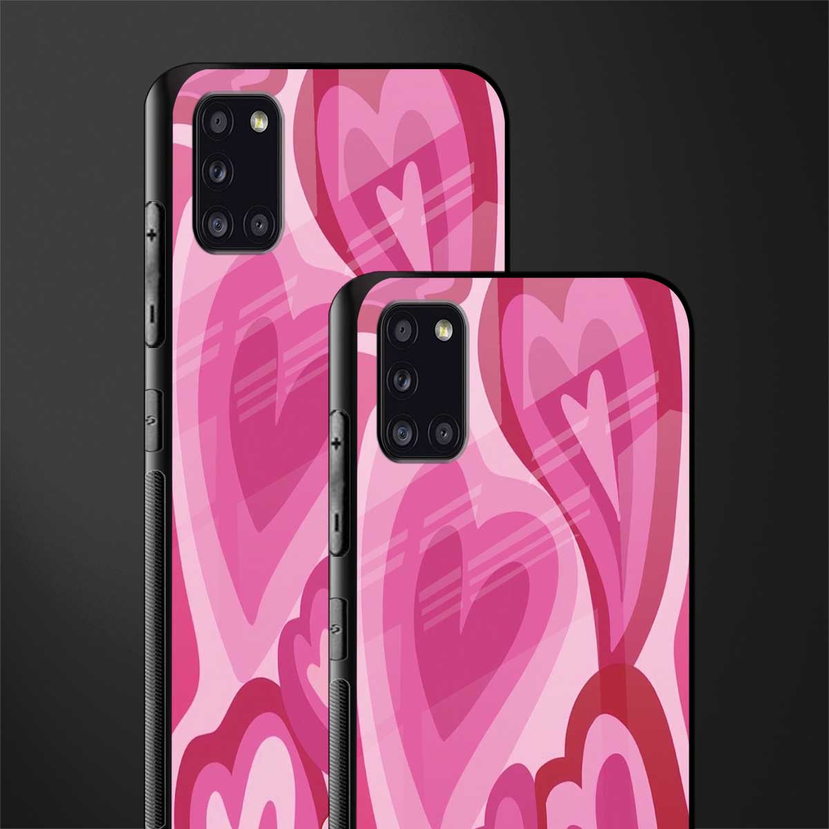y2k pink hearts glass case for samsung galaxy a31 image-2