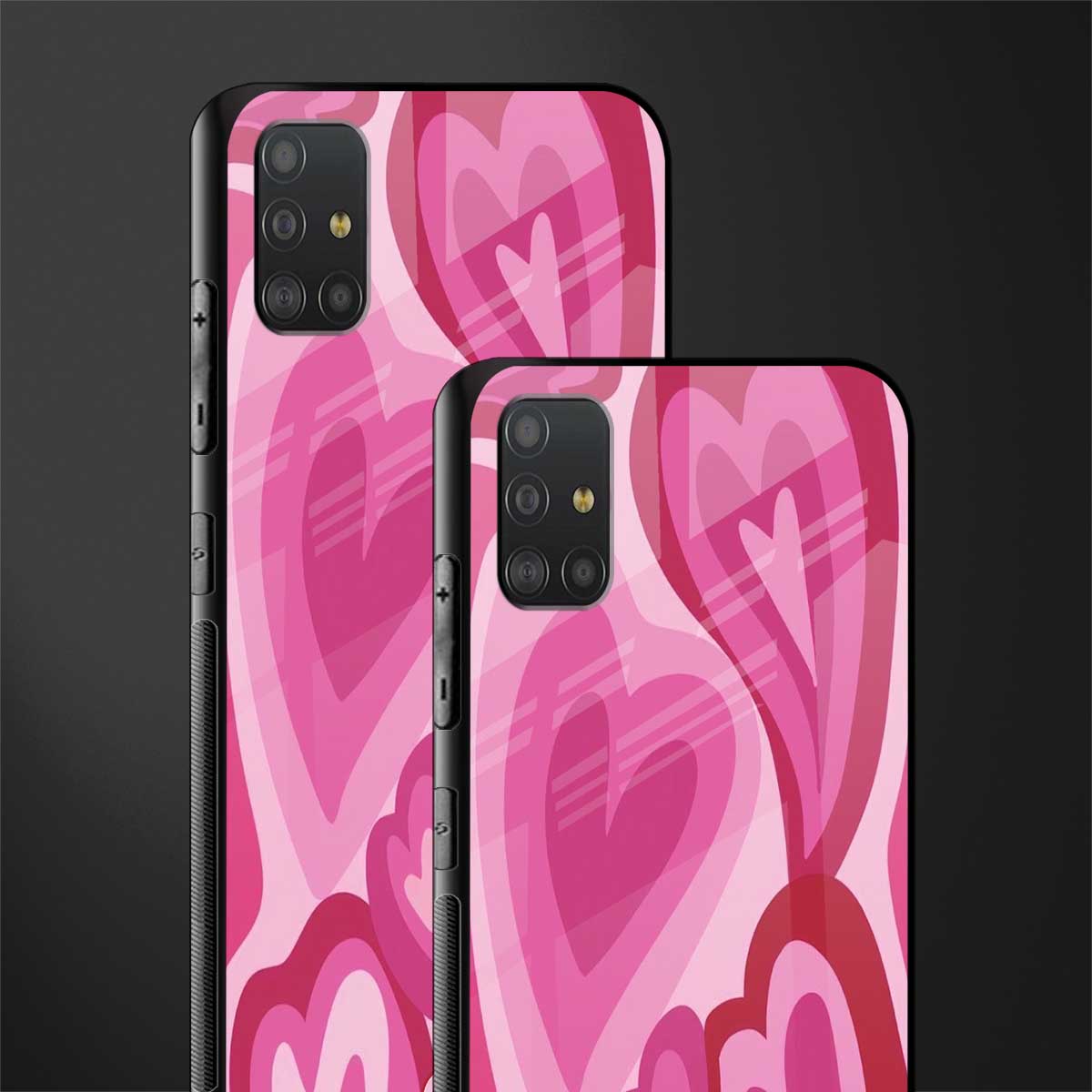 y2k pink hearts glass case for samsung galaxy a51 image-2