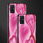 y2k pink hearts glass case for samsung galaxy a71 image-2