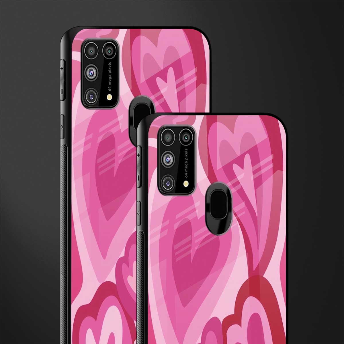 y2k pink hearts glass case for samsung galaxy m31 prime edition image-2