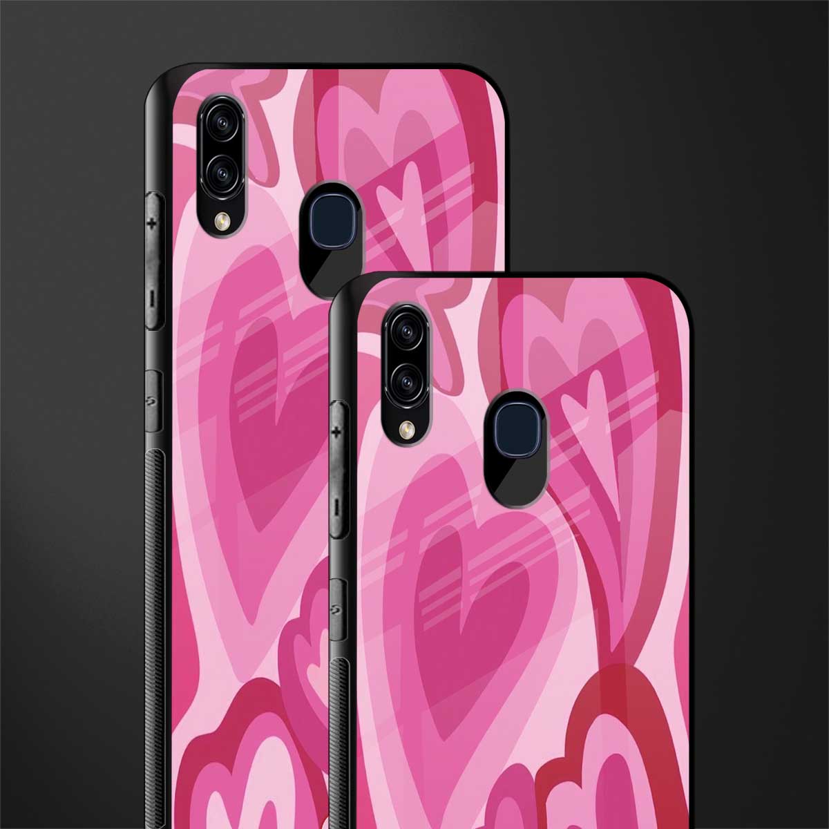 y2k pink hearts glass case for samsung galaxy a20 image-2