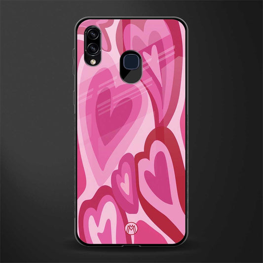 y2k pink hearts glass case for samsung galaxy a30 image