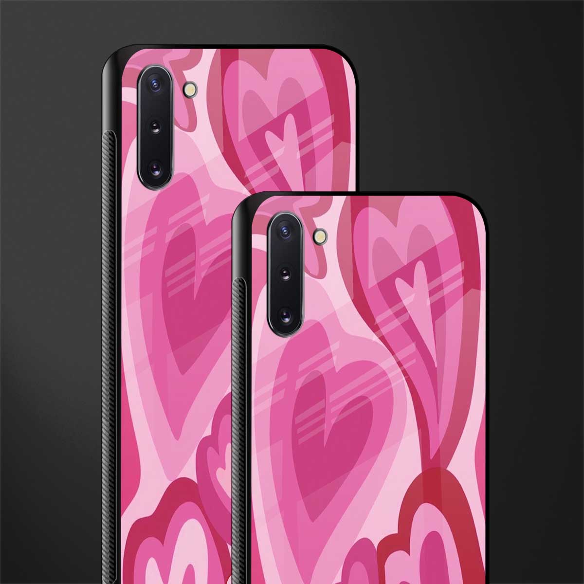 y2k pink hearts glass case for samsung galaxy note 10 image-2