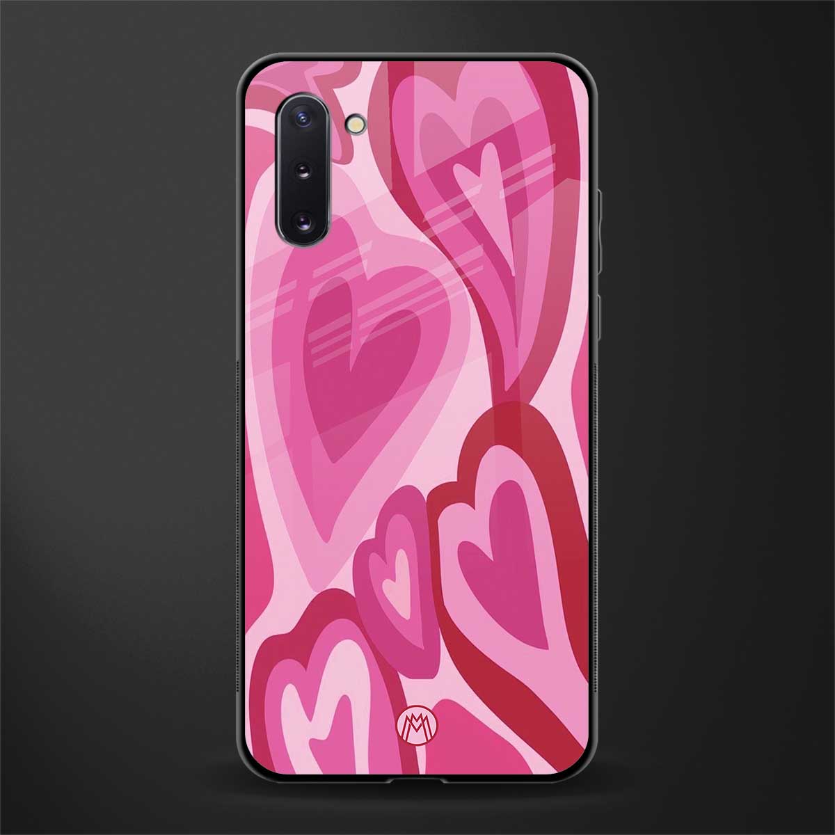 y2k pink hearts glass case for samsung galaxy note 10 image